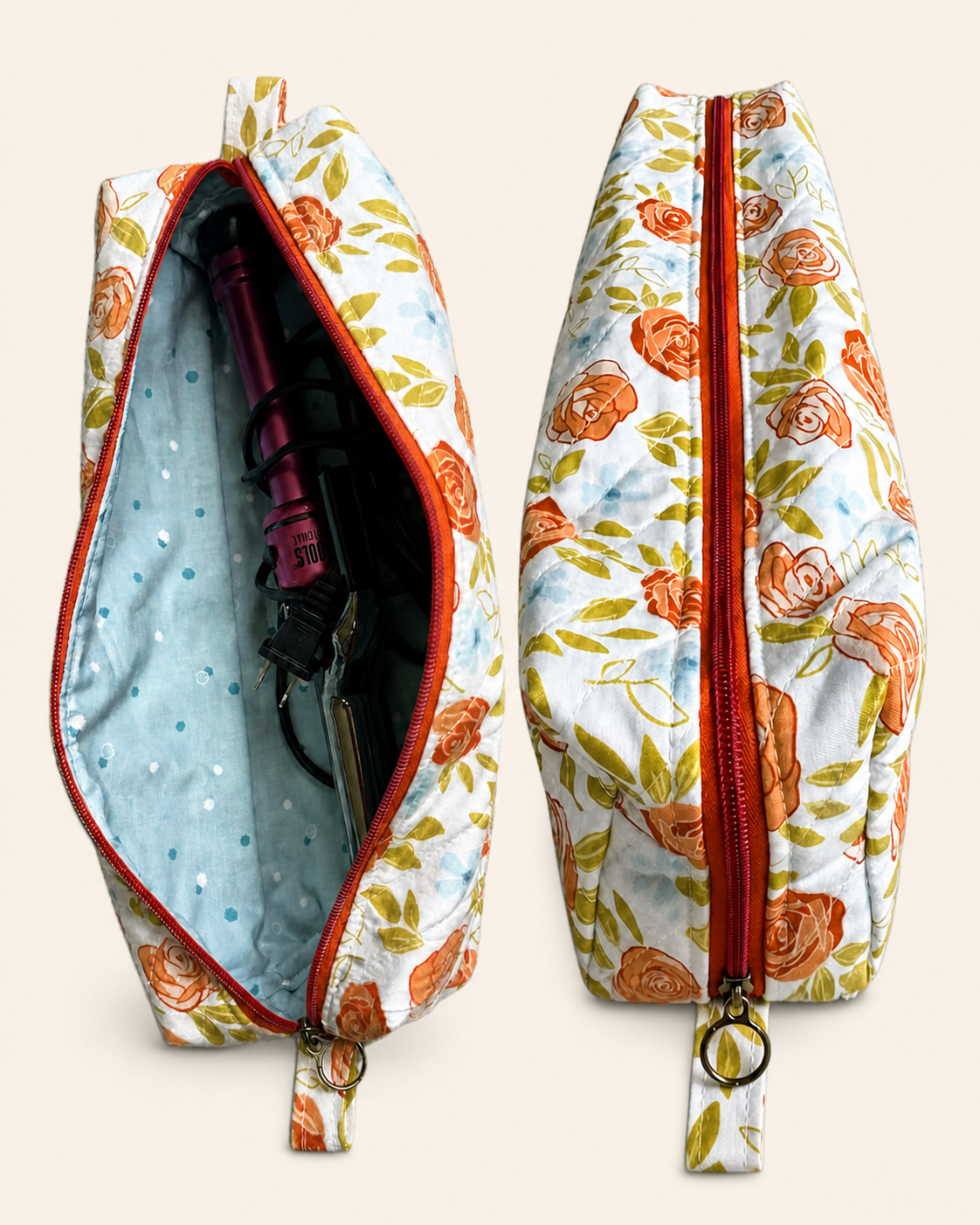 Hot Tools Cool Dopp shown open and closed at matching body sizes